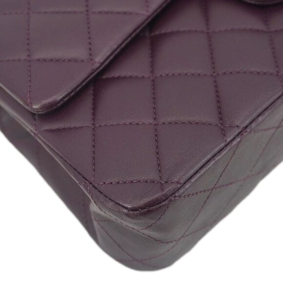 Chanel  Classic Flap Medium Quilted Leather Shoulder Bag Purple - Picture 8 of 16